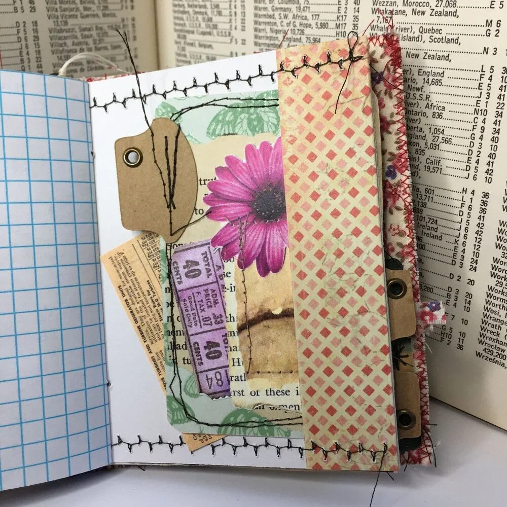 Custom Junk Journal Collage Cover Removable Ephemera Mini Art Book Diary 9 u